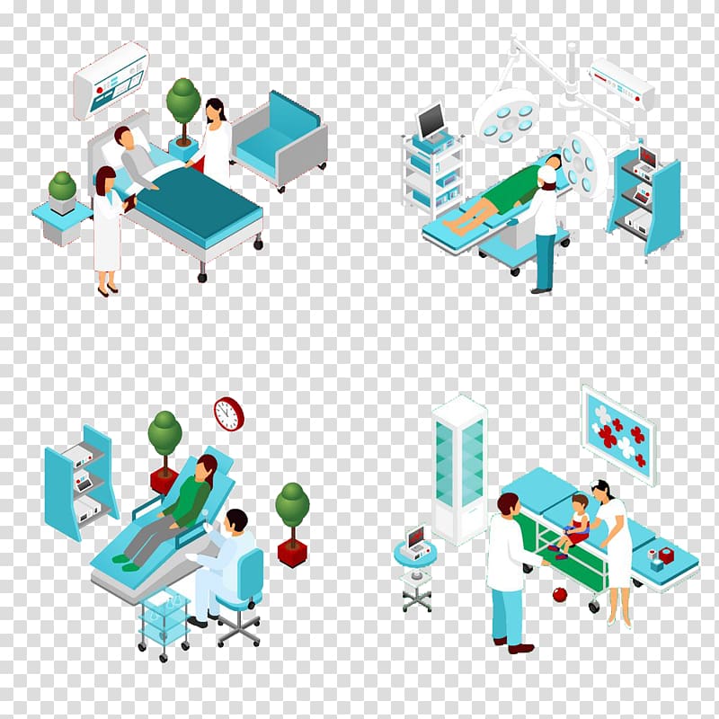 operation , Hospital Patient Health Care Illustration, Four hospital departments buckle creative HD Free transparent background PNG clipart