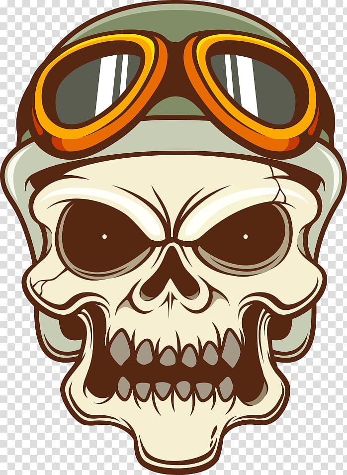 human skull with helmet illustration, Motorcycle helmet Skull , cartoon skeleton transparent background PNG clipart