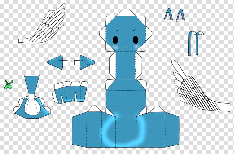 Paper model Chibi Hatsune Miku Template, puja transparent background PNG clipart