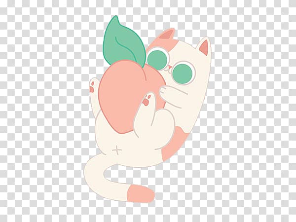 Cat Cartoon Illustration, Hold peach cat transparent background PNG clipart