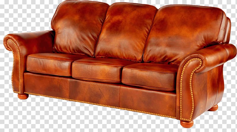 Couch Club chair Leather Western, chair transparent background PNG clipart