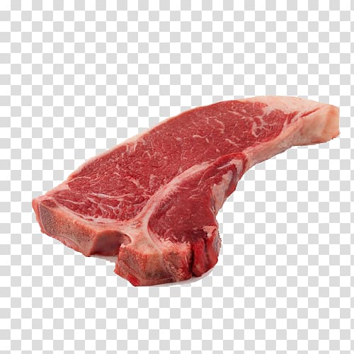 T-bone steak Angus cattle Ribs Strip steak, meat transparent background PNG clipart