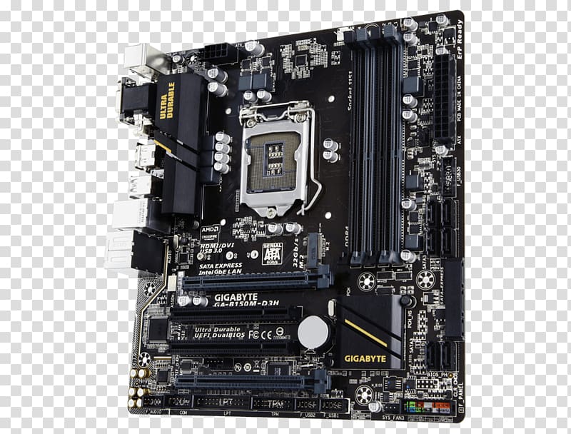 Intel LGA 1151 Motherboard microATX Gigabyte Technology, intel transparent background PNG clipart