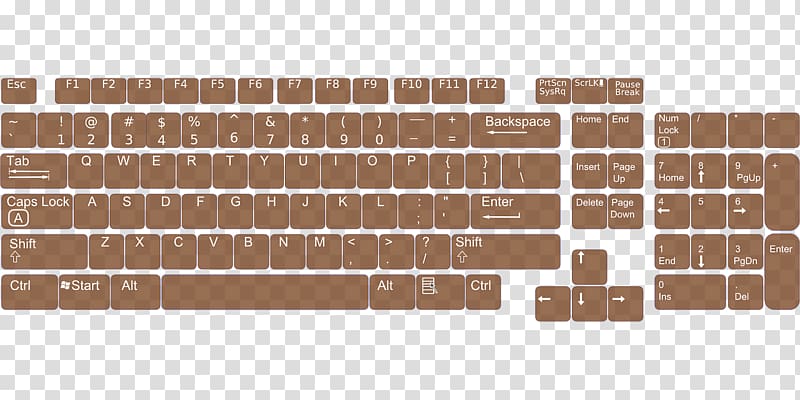 Computer keyboard Keyboard layout , Brown keyboard transparent background PNG clipart