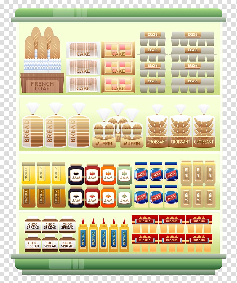 Supermarket Shelf Grocery store, Store Shelf transparent background PNG clipart