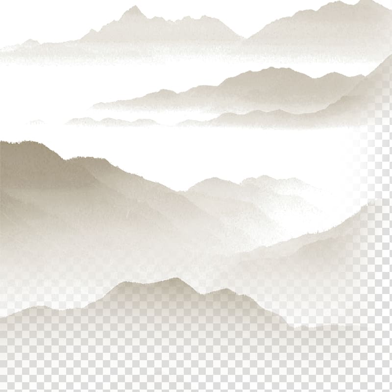 mountain graphic illustration, Chinese painting Landscape painting, Wash mountain transparent background PNG clipart