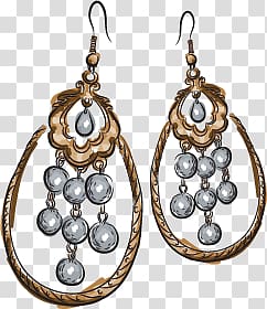 Earring Pearl, Hand-painted women supplies transparent background PNG clipart