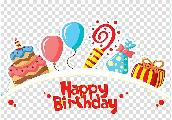 happy birthday illustration, Wedding invitation Birthday cake Greeting card Happy Birthday to You, Happy Birthday decorative pattern transparent background PNG clipart