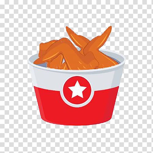 a bucket of fried chicken wings, star paper boxes transparent background PNG clipart