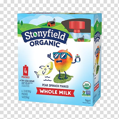 Milk Stonyfield Farm, Inc. Organic food Yoghurt, milk transparent background PNG clipart