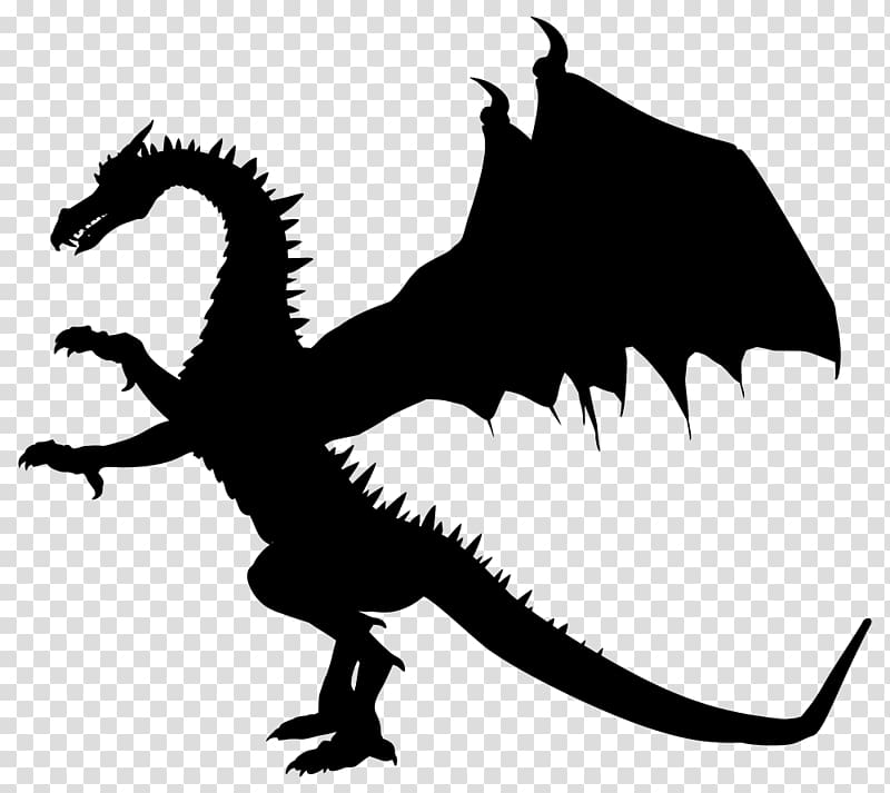 Dragon Silhouette Drawing , dragon transparent background PNG clipart