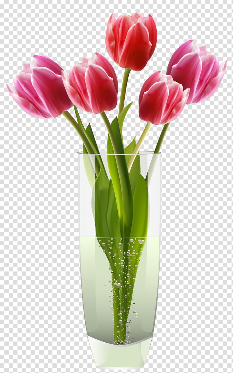 Tulip Vase Flower , Tulip Bouquet transparent background PNG clipart