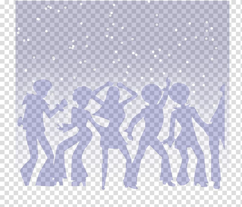 silhouette of dancing group, Dance Disco , disco light transparent background PNG clipart