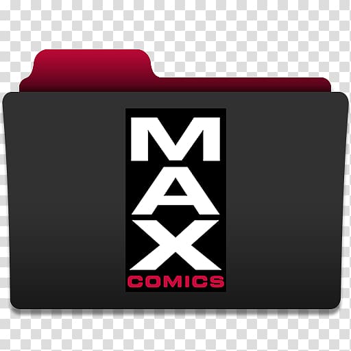 black Max Comics folder art, brand logo font, Max Comics transparent background PNG clipart