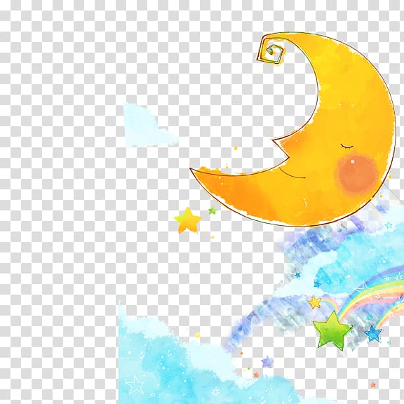 Graphic design Cartoon Illustration, Cartoon Moon Star transparent background PNG clipart