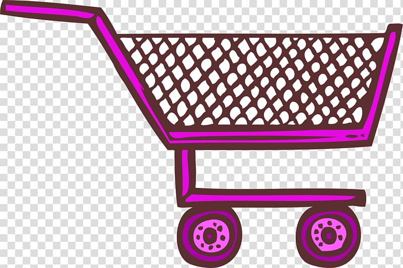 Shopping Supermarket, Purple shopping cart transparent background PNG clipart