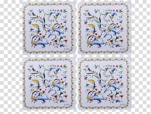 Place Mats Embroidery Gien Material Pattern, glass transparent background PNG clipart