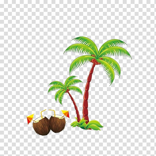 Beach Holiday , coconut tree transparent background PNG clipart