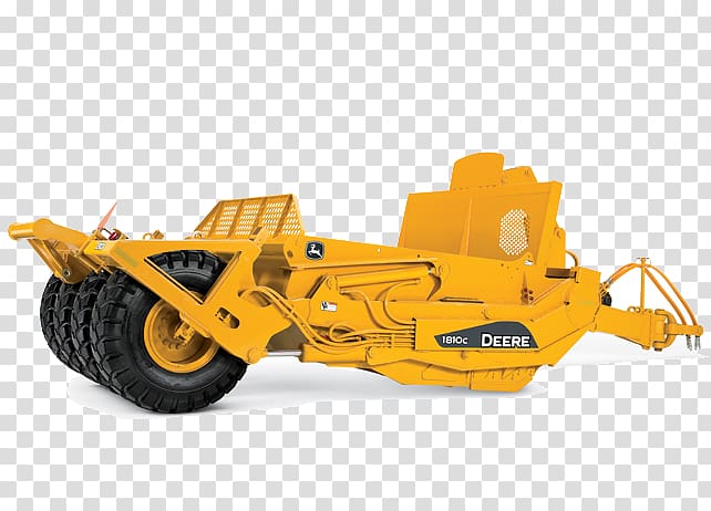 Bulldozer John Deere Wheel tractor-scraper Loader, construction machine transparent background PNG clipart