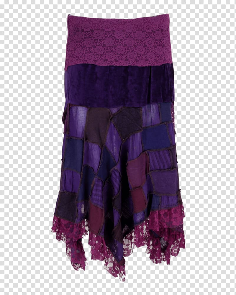 Ruffle Skirt Patchwork Purple Velvet, long skirt transparent background PNG clipart