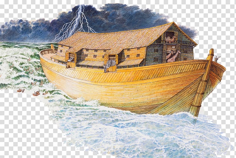 Noah's ark illustration, Bible Noahs Ark Drawing Illustration, Sea storm illustration transparent background PNG clipart