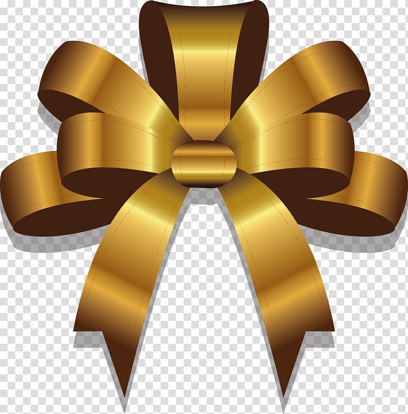 gold ribbon graphic, Gold ribbon design transparent background PNG clipart