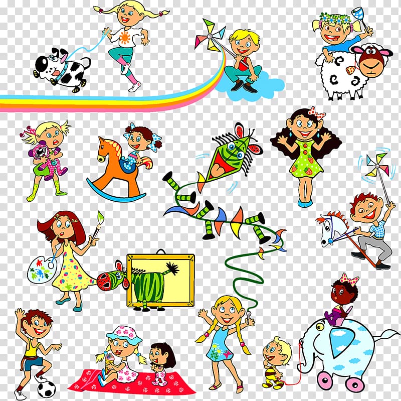 Child Cartoon Icon, Children playing illustration transparent background PNG clipart