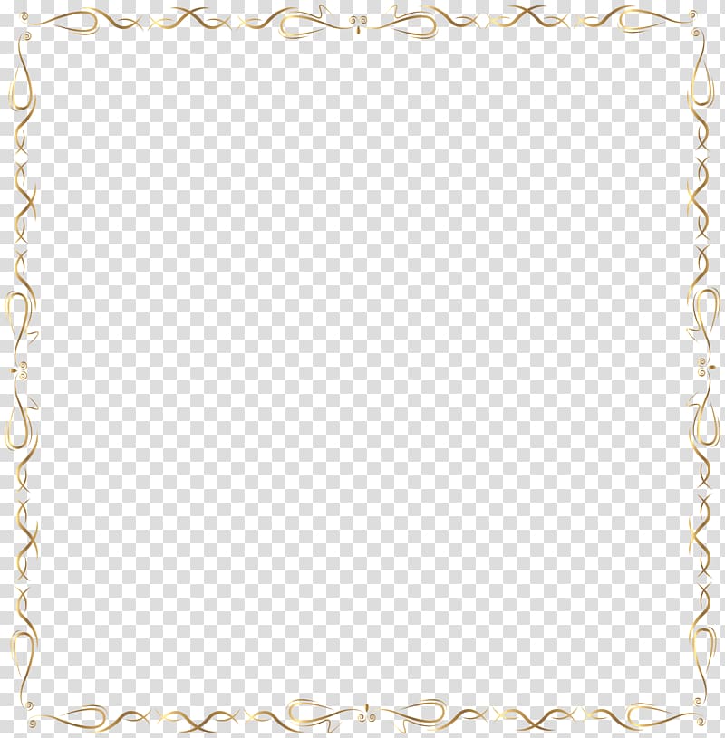 brown scrolled frame , White Area Pattern, Golden Border transparent background PNG clipart