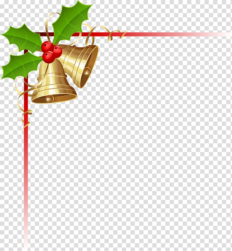 Christmas Bell, Yellow bell frame transparent background PNG clipart