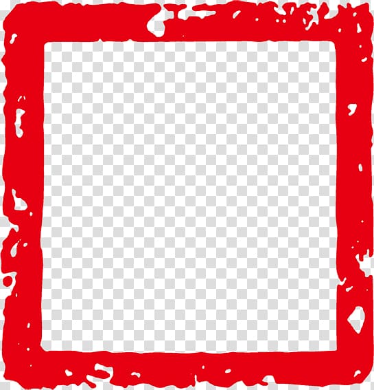 China Red , Red seal frame transparent background PNG clipart
