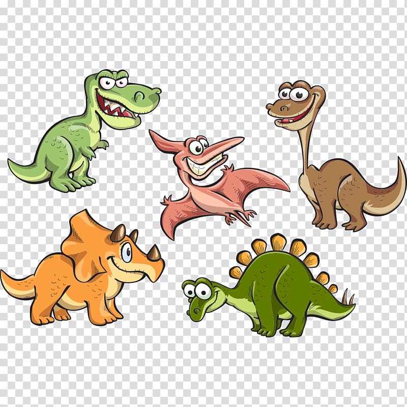 Tyrannosaurus Stegosaurus Dinosaur Illustration, Cartoon dinosaur illustration transparent background PNG clipart