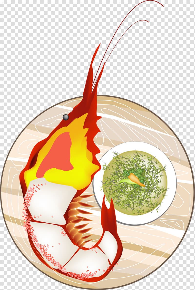Thai cuisine Sweet and sour Seafood Giant freshwater prawn Shrimp, Hand-painted lobster transparent background PNG clipart