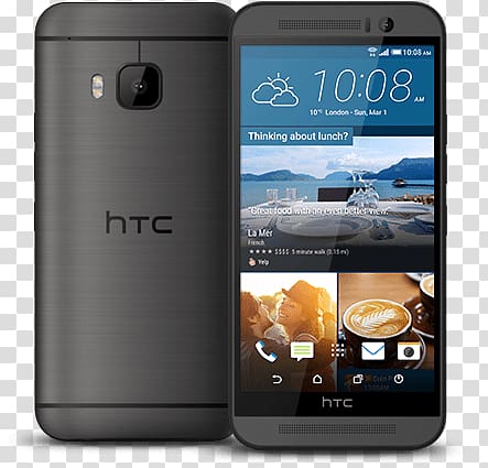 black HTC One M9 smartphone, Htc One M9 transparent background PNG clipart