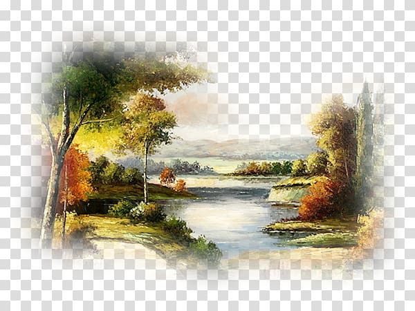 Watercolor painting Landscape, painting transparent background PNG clipart