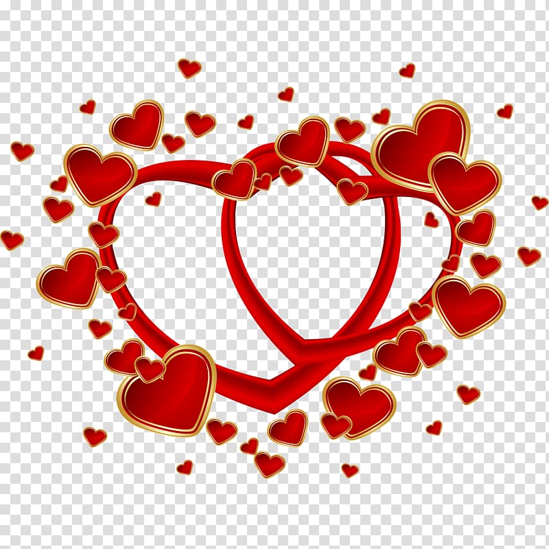 red hearts illustration, Heart Euclidean , Happy Valentines Day transparent background PNG clipart