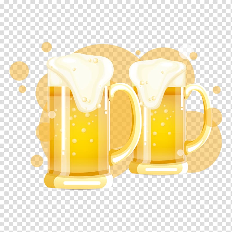 Beer glassware Drink Bottle, Creative element golden beer transparent background PNG clipart