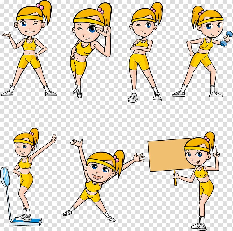 Cartoon Drawing , Fitness for Women cartoons transparent background PNG clipart
