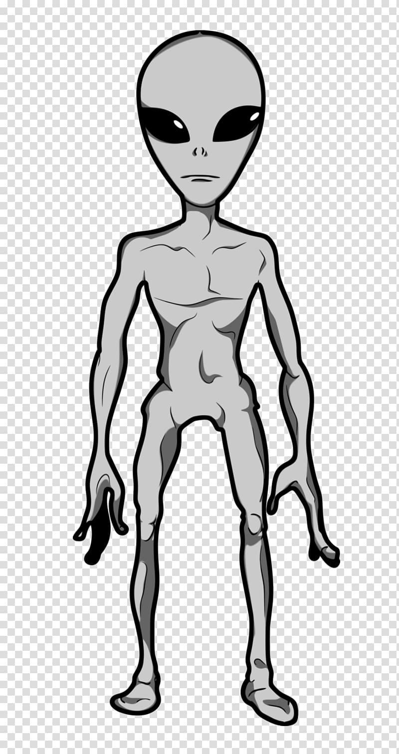 Extraterrestrial life Grey alien Drawing , humanoid transparent background PNG clipart