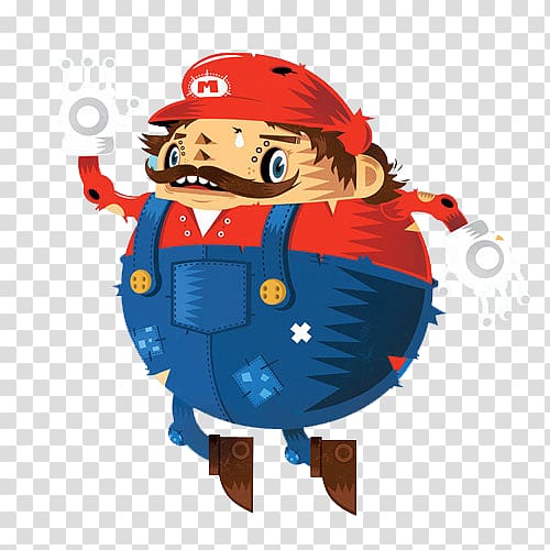 Mario Art Graphic design Illustration, Obesity Super Marie transparent background PNG clipart