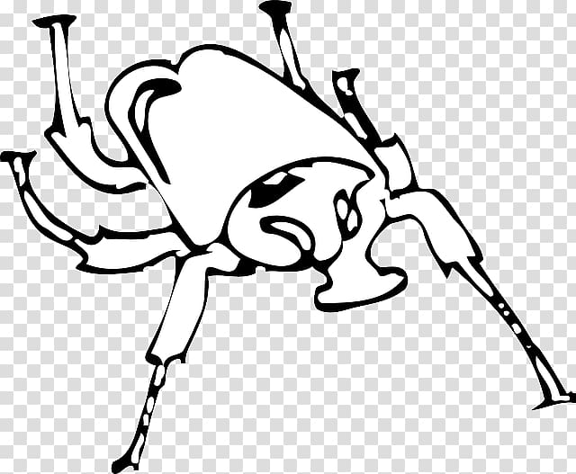 Asiatic rhinoceros beetle Insect wing Black and white, horned icon transparent background PNG clipart