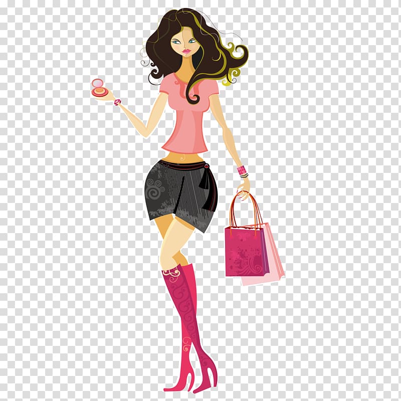 Shopping , Pretty Girl Makeup transparent background PNG clipart