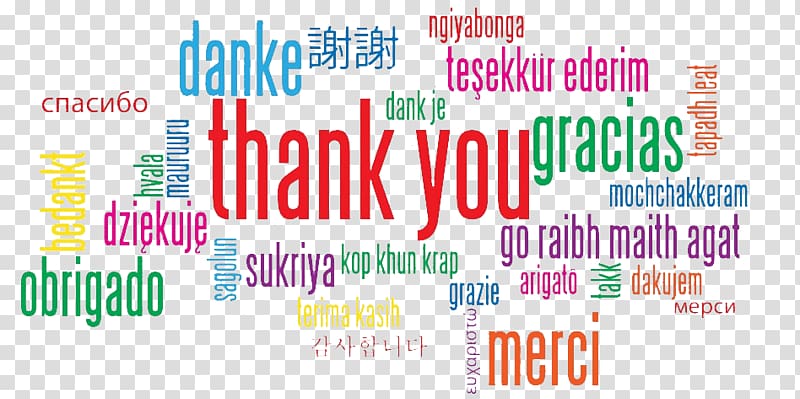 text overlay on blue background, Thank You Translations transparent background PNG clipart