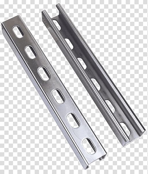 Strut channel Stainless steel Rail profile, screw transparent background PNG clipart