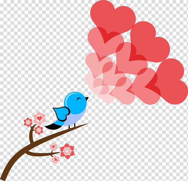 bird singing heartedly, love transparent background PNG clipart