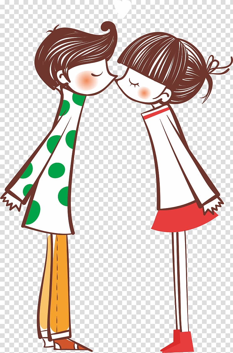 couple kissing illustration, Kiss Significant other Love 10X10 DianPing, Couple in love transparent background PNG clipart