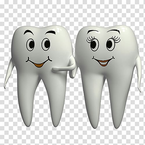 Two Molar Teeth With Faces Illustration Child Dentistry Tooth