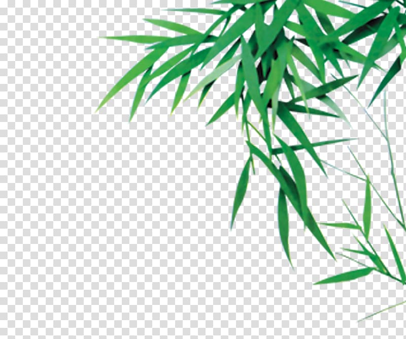 Bamboo Chinoiserie Ink wash painting Chinese painting, Bamboo leaves transparent background PNG clipart