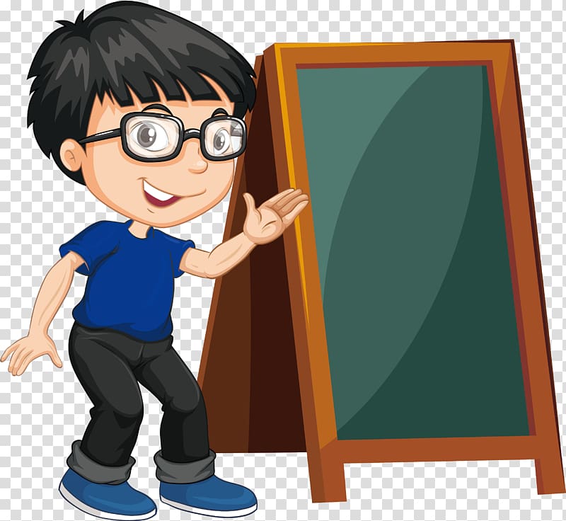 Student Boy Illustration, blackboard with boy transparent background PNG clipart