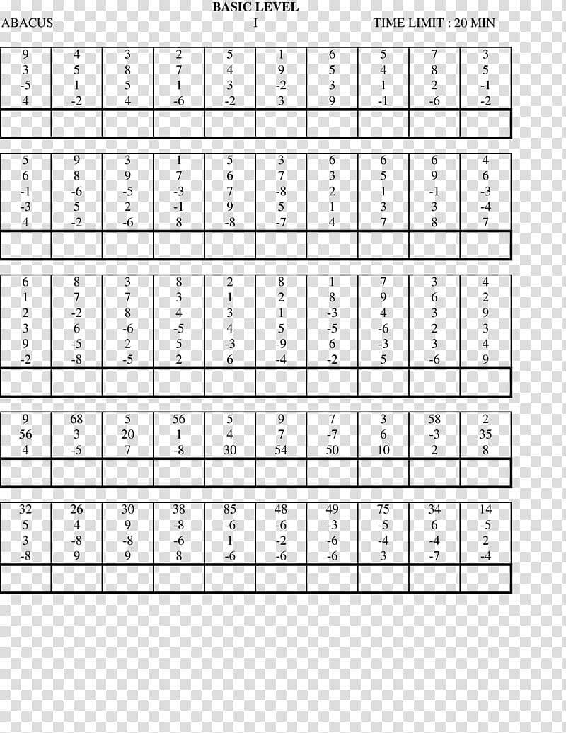 Mental abacus Worksheet Mathematics First grade, Mathematics transparent background PNG clipart