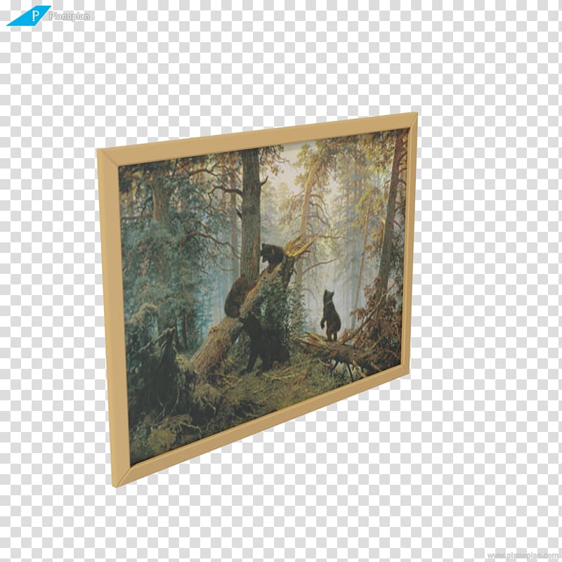 Morning in a Pine Forest Painting American black bear Canvas, painting transparent background PNG clipart